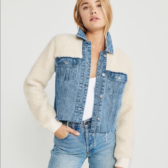 Abercrombie sherpa jean jacket - Picture 2 of 8